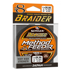 PLECIONKA BRAIDER X8 METHOD FEEDER DARK BROWN 0,10mm/150m KONGER